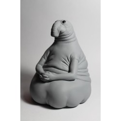 Plaster sculpture of piggy bank, waiting for the waiter to play