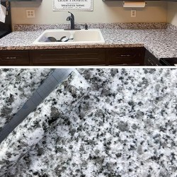 Light White Granite Exterior Marble Gloss Film Vinyl Self Adhesive Kitchen Countertop Peel & Stick Wallpaper Decal 44.96 cm x 243.84 cm